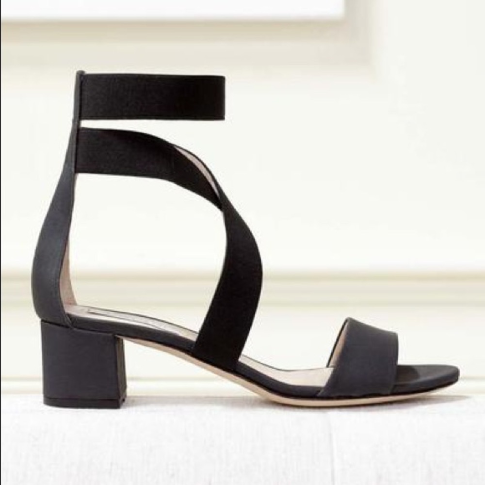 Emerson Fry Black Strappy Block Heel Sandals
